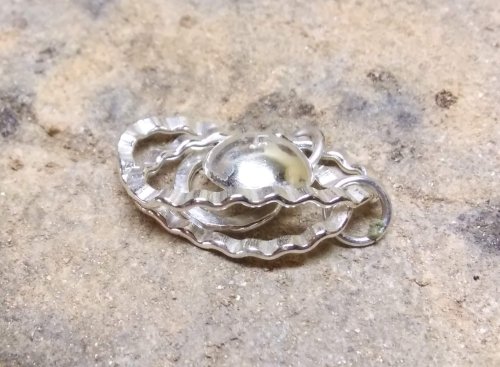 Judy Larson's Ripple Bracelet  - , Metalwork, Cutting, Cutting Tool, Cutters, Dapping, Dapping Jewelry, Filing, Finishing, Findings, Clasps, Components, Tumbling, Tumble, Tumbling Jewelry, Butane Torch, Soldering, Solder, Tools, Connect the links with a second 18 gauge 4mm ID jump ring.